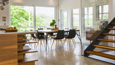 View of dining room inside a home.