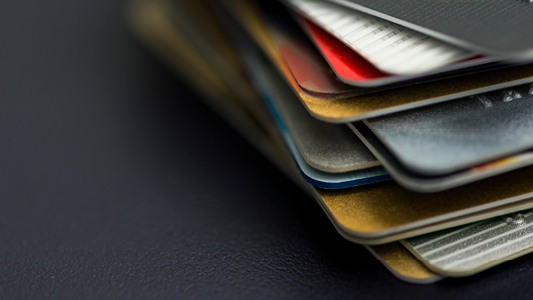 Stack of credit cards.