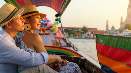 Couple on a cruise ship