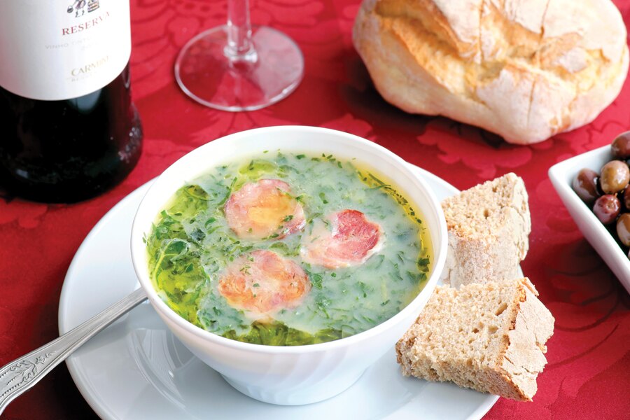 Classic Portuguese kale soup.