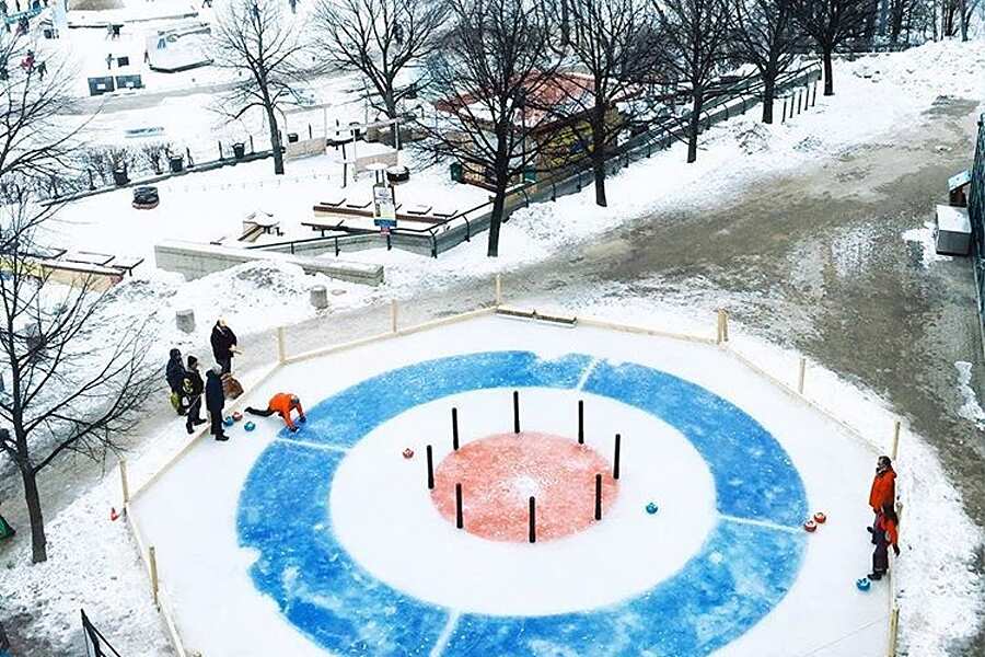 Image showing Crokicurl curling rink installation at The Forks in Winnipeg.