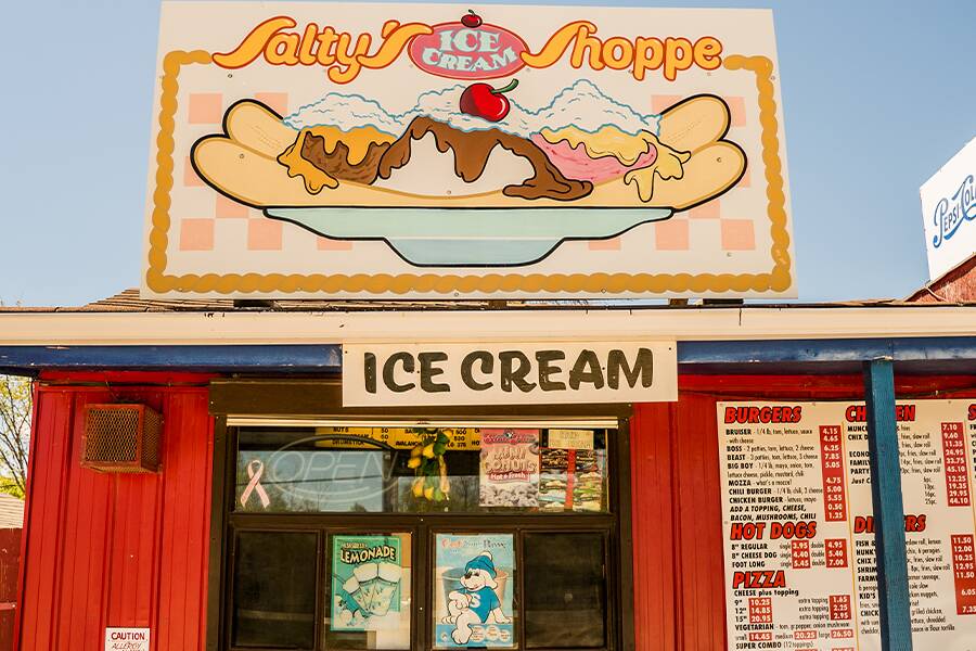 Image showing an exterior view of Salty's ice cream shop.