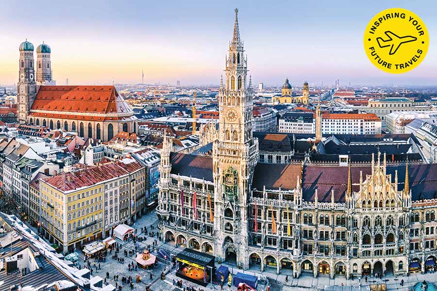 Image showing medieval style buildings in a section of Munich.