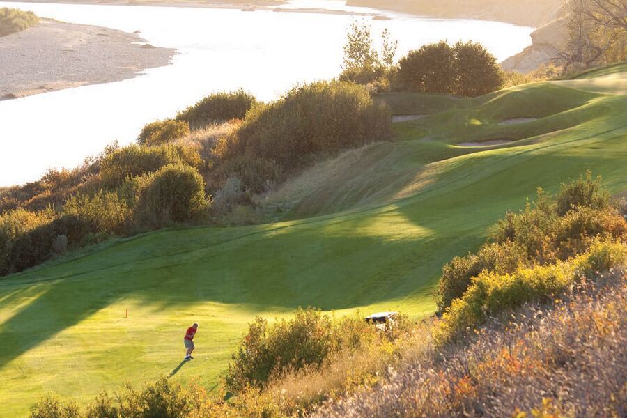 Hillside view of the Spearland Golf Course in Carseland, Alberta.