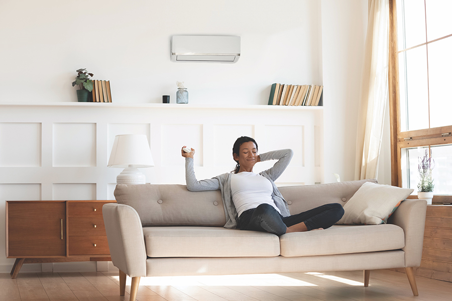 Image showing a woman relaxing on a sofa.