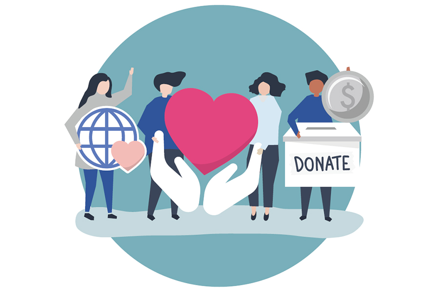 Graphic of people with a heart icon overlayed