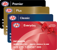 A stack of CAA Membership cards