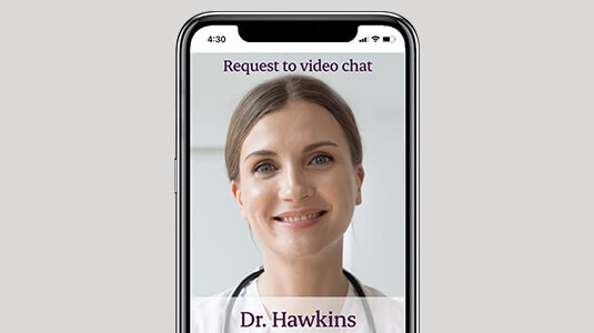 A mobile phone screen displaying the Maple Virtual Care app, indicating that the patient has been paired with a physician.