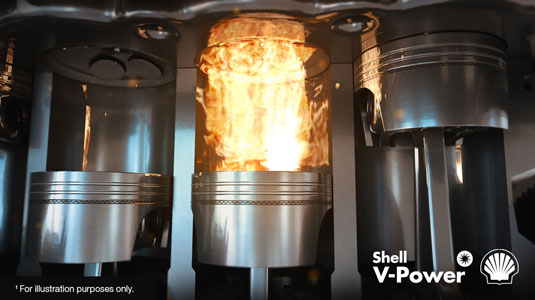 Pistons firing inside an engine
