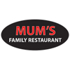 Mum's Family Restaurant logo Mum's in red lettering above smaller white lettering