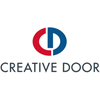 Creative Door logo sylized letters C and D in red and blue