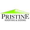 Pristine Roofing logo stylized lime green roof with black lettering below