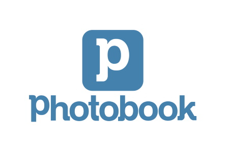 Corporate logo with white letter P inside medium blue box with blue lettering beneath