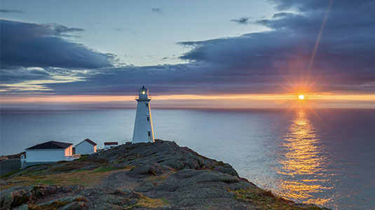 Sunrise at Cape Spear Lighthouse in Newfoundland