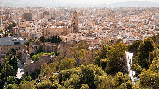 Aerial view of Castillo de Gibralfaro Castle
