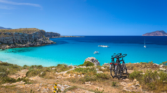 Cala Rossa - beautiful bay of Favignana island near Sicily.