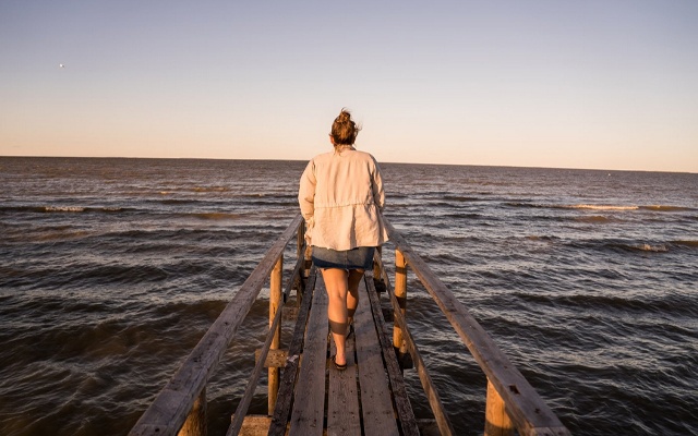 Image showing a small dock on Lake Winnipeg at Matlock.