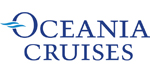 Oceania Cruises logo navy blue lettering with letter O featuring stylized waves.