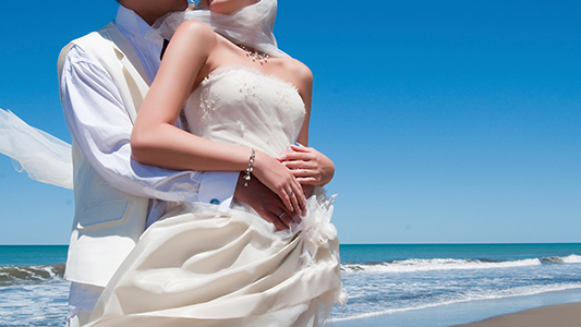 Beach wedding.