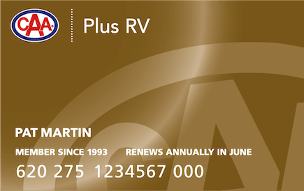 CAA Plus RV Membership Card