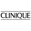 Clinique logo black lettering sandwiched between upper and lower black lines