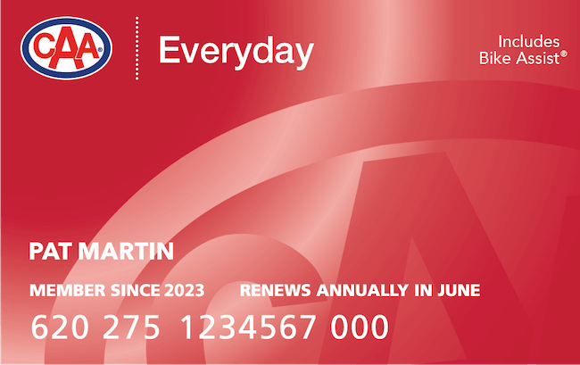 Red CAA Everyday membership card.